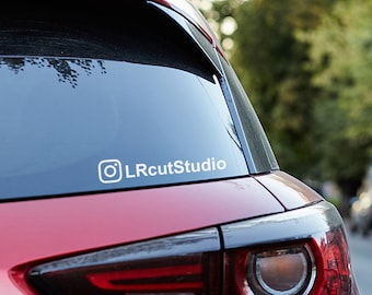 2 personalized Instagram stickers with IG username stickers for car window, motorcycle windshield, window or bumper