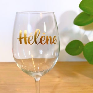 Vinyl personalized first name sticker for wedding, champagne glass sticker, wine glass sticker, Christmas ball, first name for gourd image 1