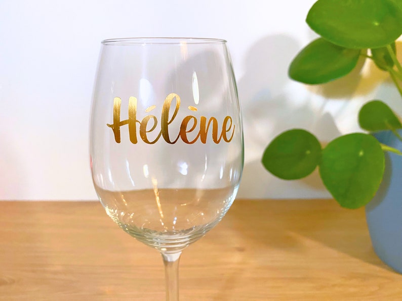 Vinyl personalized first name sticker for wedding, champagne glass sticker, wine glass sticker, Christmas ball, first name for gourd image 1