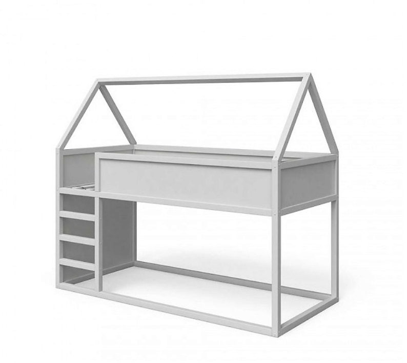 Wooden Bunk Bed With Stairs Montessori Toddler Floor Bed Etsy