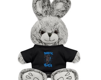 Diabetic Ninja Plushie Rabbit Comfort Toy Stuffed Animal for Type 1 & Type 2 Diabetics Warriors