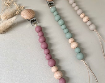 Pacifier chain wood silicone