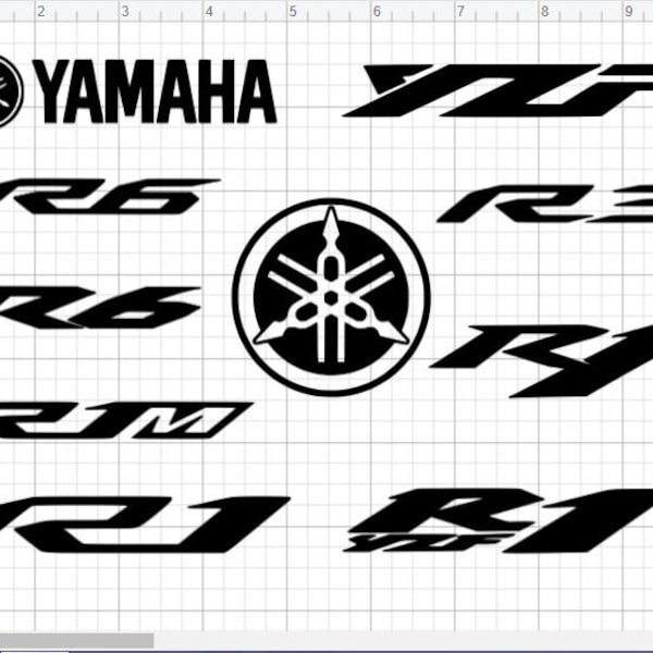 Yamaha Logo | Vinyl Decal | R6 | R1 | R1M | YZF | R3 | YZF | R1 | Yamaha Decals | Any Color Any Size |