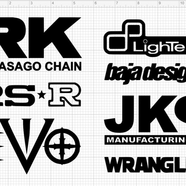 Sponsor Decals | RK takasago chain | Rsr | EVO | LighTech | Baja Designs  | JKS Manufacturing | Wrangler | Car Decal | Sponsor Decal