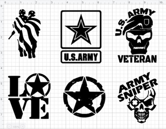 Army Vinyl Decals USA U.S Army U.S Army Veteran Love Army Army Star Army  Sniper Army Car Decals Custom Army Decals 