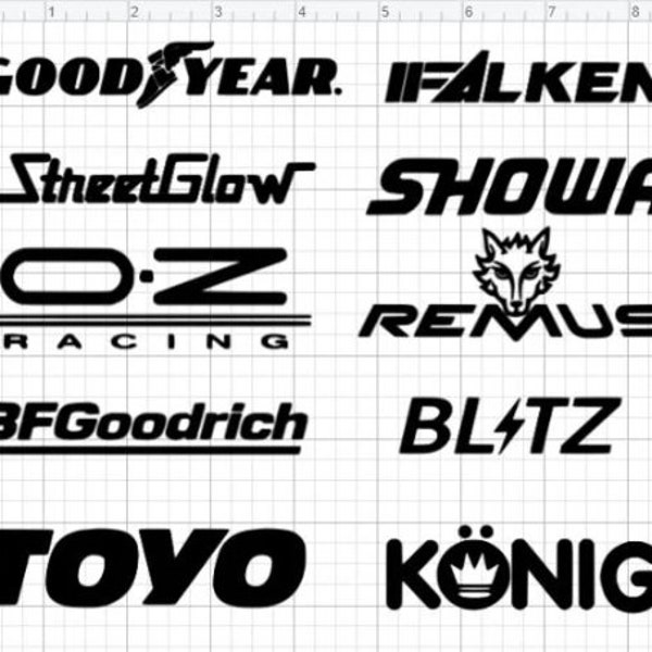 Calcomanías de patrocinadores de automóviles / Goodyear / StreetGlow / OZ Racing / BFGoodrich / TOYO / Falken / Showa / Remus / Blitz / Konig / Calcomanías de patrocinadores