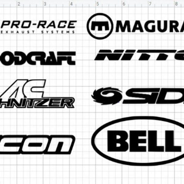Motorcycle or Car Sponsor Decals | Pro-Race | Woodcraft | AC Schnitzer | Icon | Magura | Nitto | Sidi | Bell | Car Stickers | Custom Decals