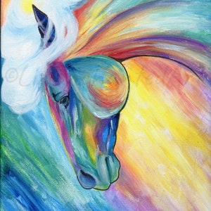 Spirit Horse - Whimsical Art - Abstract Horse Painting - Original Canvas - Equine Art - Acrylic Horse Painting