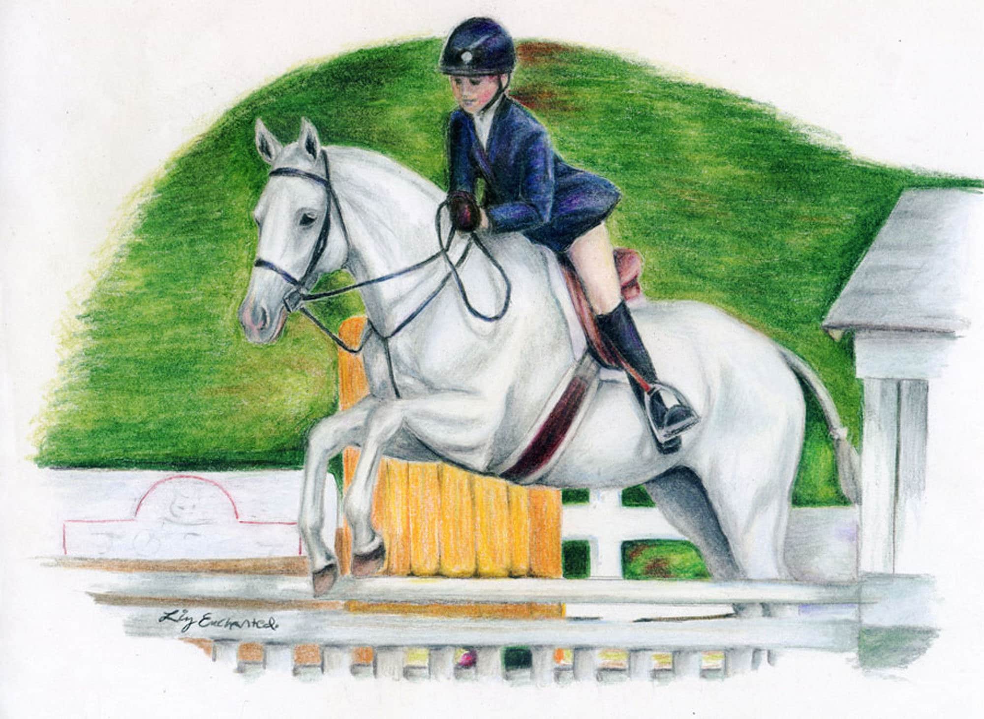 How To Draw A Realistic Horse Jumping