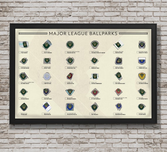 MLB Ballpark Checklist Poster Major League Baseball - Etsy