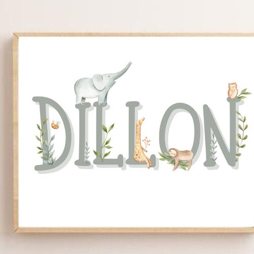 Printable Custom Baby Name Print Nursery Art Baby Name Etsy