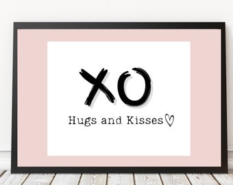XOXO Valentine's Day Print - Hugs and Kisses Art (Digital Download)