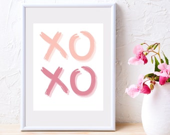 XOXO Valentine's Day Watercolor Art Print (Digital Download)