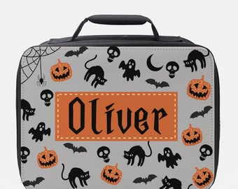 Personalized Halloween Lunch Box - Halloween - custom name lunch box - insulated lunch box