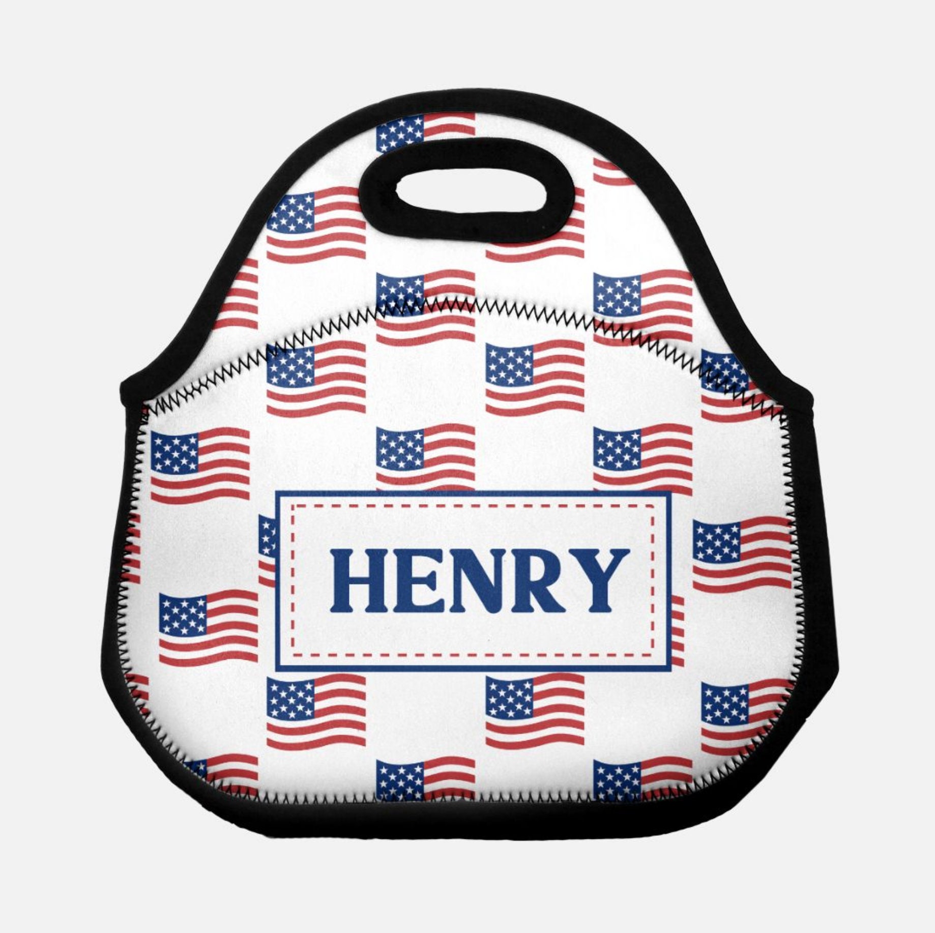Personalized Patriotic Lunch Box USA Flag Lunch Tote Proud Etsy