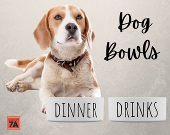 Dinner and Drinks Dog Bowls - Dog Person Gift - Dog Bowl Set  - Dog Bowl Gift , Cat Bowl,  Pet lover gift