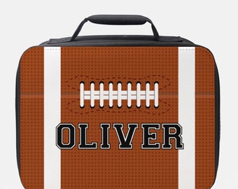 Personalized Football Lunch Box - Football lunch - Sports Custom name lunch bag - insulated lunch box - Baseball -Soccer- Football