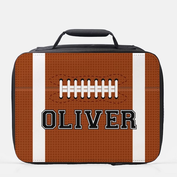 Personalized Football Lunch Box - Football lunch - Sports Custom name lunch bag - insulated lunch box - Baseball -Soccer- Football