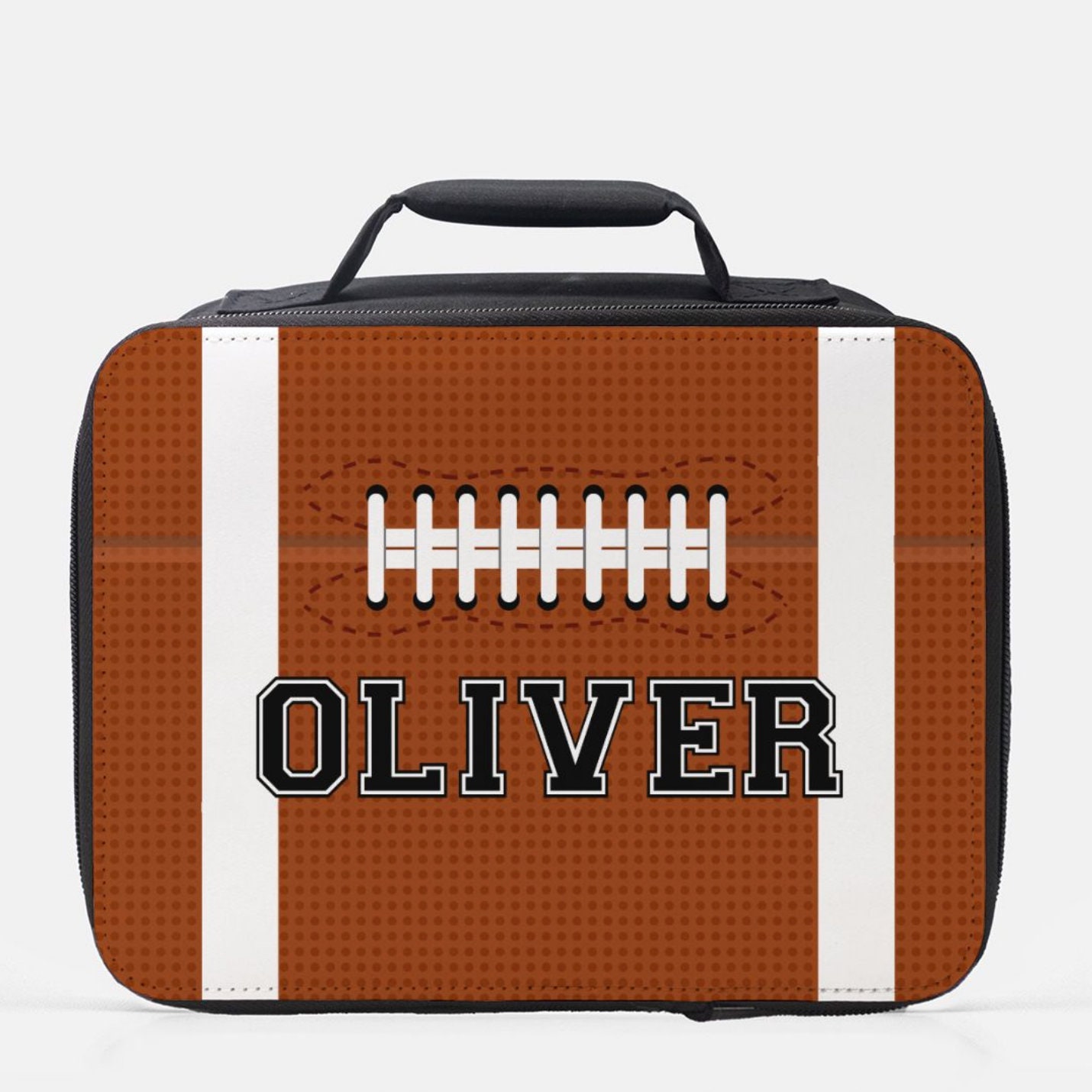 Expandable Lunch Box for Men, Sports Lunch Box for Teen Boy, Insulated Football Lunch Bag for Men Teenagers Boy, Reusable Lunchbox with Shoulder
