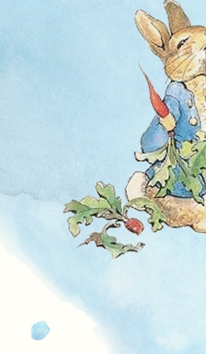 Peter Rabbit Nursery Art Prints – Set of 6, Blue Watercolor (digital ...