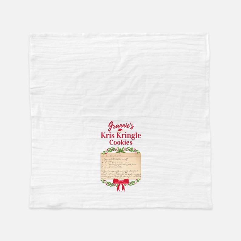 Christmas Tea Towel Family Recipe Tea Towel Custom Tea Towel Family Gift Baker's Gift New home gift Personalized Family Recipe image 2