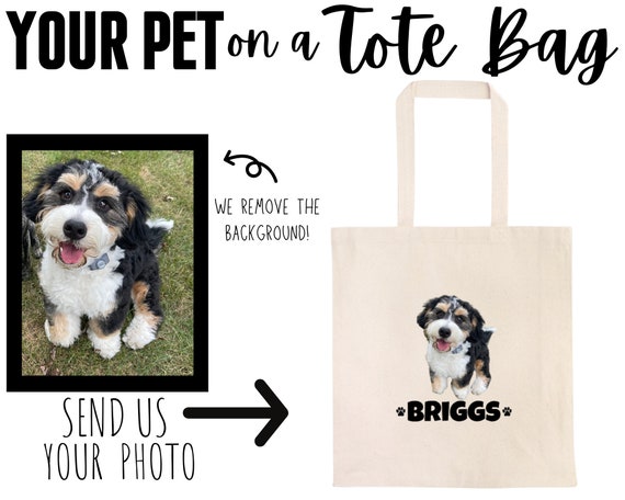 Personalized Dog Tote Bag Dog Person Gift custom Dog Bag 