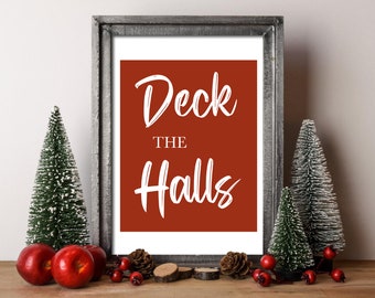 Quadro decorativo natalino "Deck The Halls" - Decoração de Natal (Download Digital)
