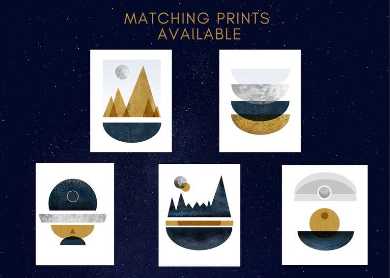 Set of 2 Prints Modern Landscapes Prints MCM Printable - Etsy