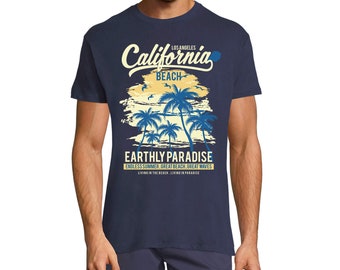 ULTRABASIC Men's Graphic T-Shirt Los Angeles California Beach - Paradise Short Sleeve Tee-Shirt Vintage Birthday Gift Novelty Tshirt