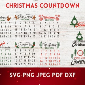 Christmas Countdown SVG for cutting machines with Christmas tree countdown svg in a countdown to Christmas bundle printable