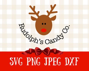 Rudolph SVG | Christmas Reindeer Cut File (svg, png, dxf, jpeg)