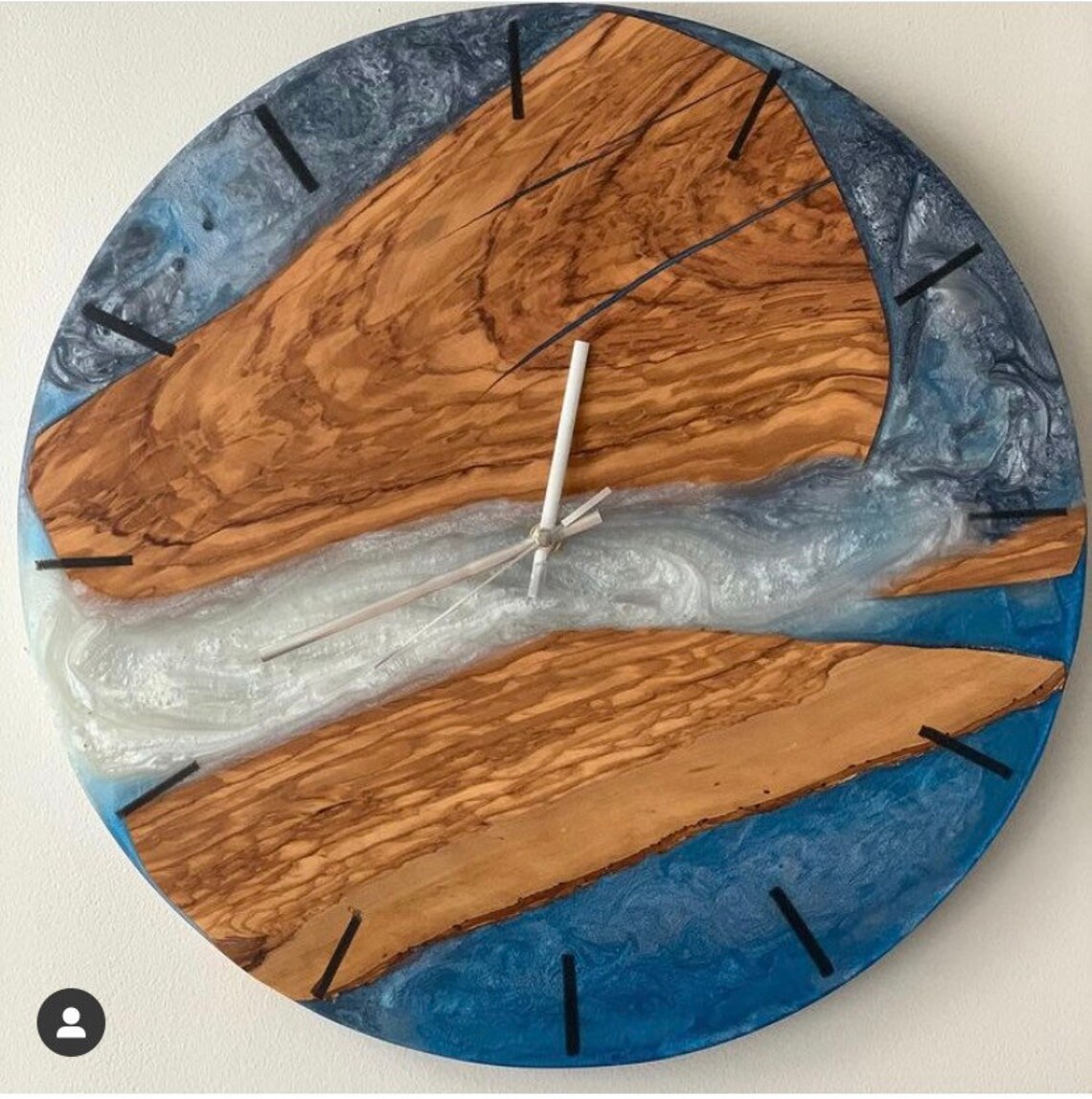 Wood and Epoxy Resin Clock Made to Order Listing Price is Deposit Etsy