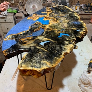 Burl live edge epoxy table - listing is a deposit