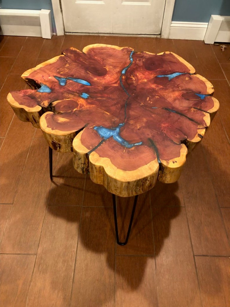 Custom Live Edge Coffee Tables With Epoxy Listing Price is Etsy