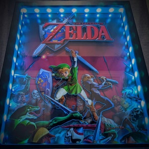 The Legend of Zelda Poster Shadowbox Large Optional Lighting image 1