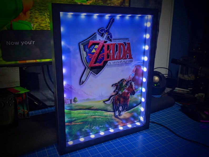 The Legend of Zelda Ocarina of Time Poster Shadowbox large Etsy