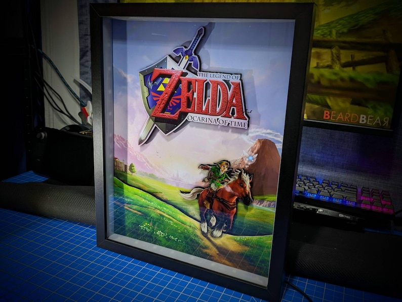 The Legend of Zelda Ocarina of Time Poster Shadowbox large Etsy