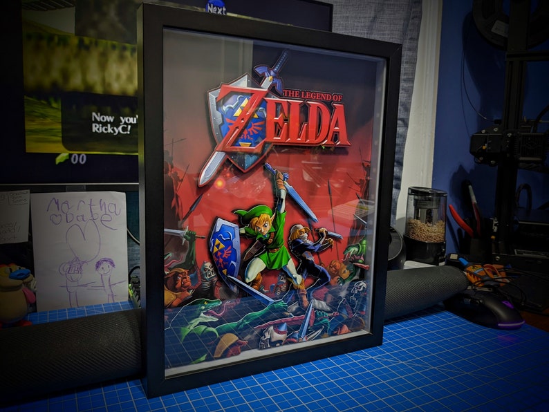 The Legend of Zelda Poster Shadowbox Large Optional Lighting image 8