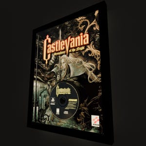 Castlevania: Symphony of the Night Replica CD Deluxe Shadow Box Framed Art (Select a Size) (Choose a Background) (Optional Lighting)