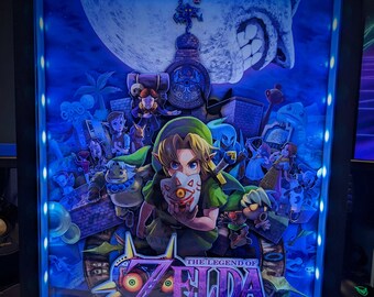 The Legend of Zelda: Majora's Mask Shadowbox (11x14) (Optional Lighting)