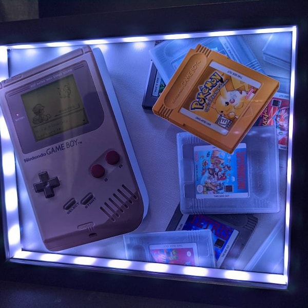 Custom Gameboy Poster Shadowbox (Pick any Game) (Select a Size) (Optional Lighting)