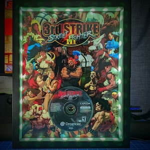 Street Fighter III: 3rd Strike Replica CD Poster Shadowbox (Large) (Choose a Background) (Optional Lighting)