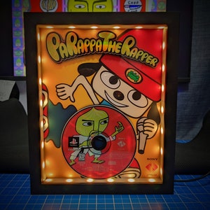 Parappa the Rapper Replica CD Poster Shadowbox (Select a Size) (Optional Lighting)