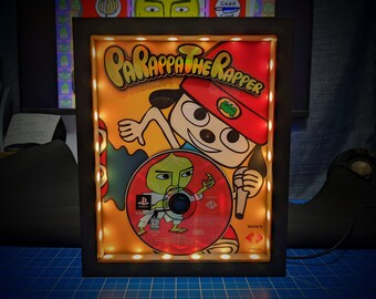 Parappa the Rapper Replica CD Poster Shadowbox (Select a Size) (Optional Lighting)