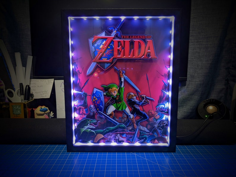 The Legend of Zelda Poster Shadowbox Large Optional Lighting image 3