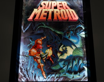 Super Metroid Deluxe Shadow Box Framed Art (select a Size