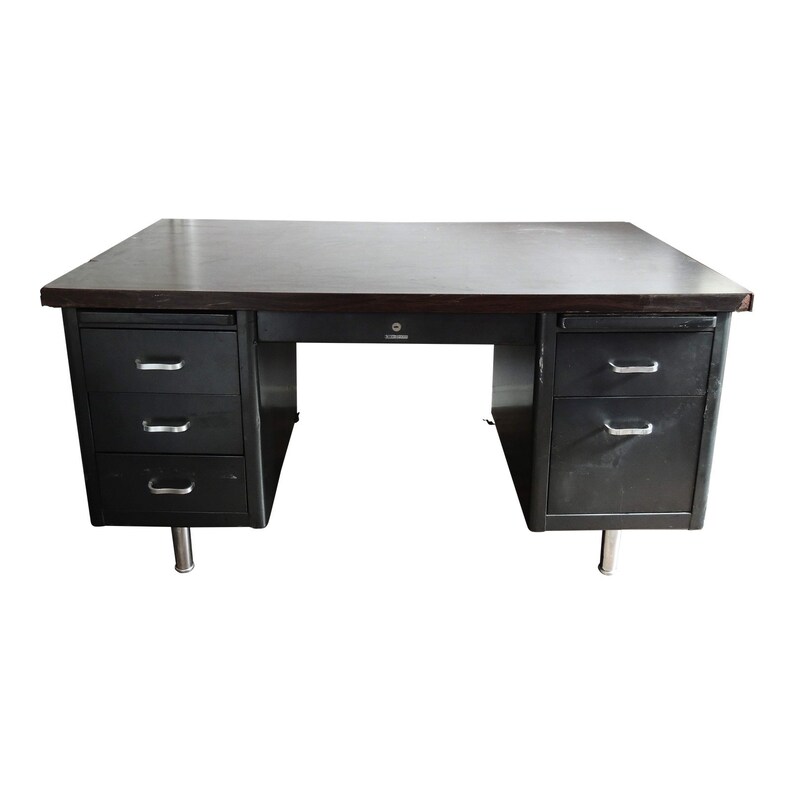 Steelcase Executive Tanker Desk Mid Century Etsy