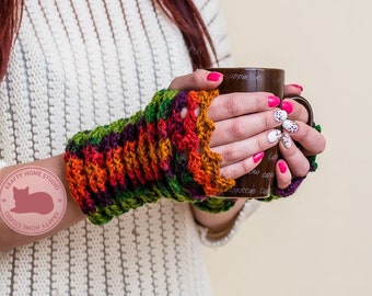 Crochet Fingerless Gloves Pattern, Crochet Gloves Pattern, Women Accessories, Instant Download 6003
