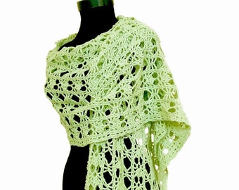 Rectangle shawl pattern, wide scarf crochet tutorial, beach lace scarf, mesh wrap crocheted, Instant Download 1034