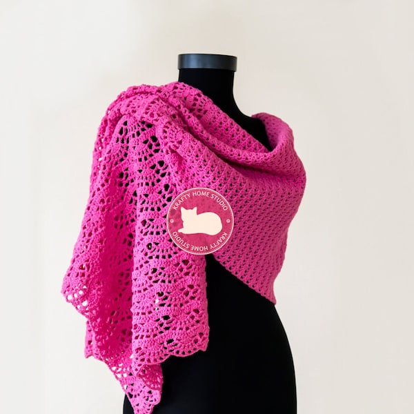 Rectangle shawl pattern, Women Scarf Pattern, PDF, Instant Download 1010A